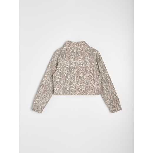 Sinsay - Katana jeansowa boxy w wężowy wzór - beżowy Sinsay XXL Sinsay