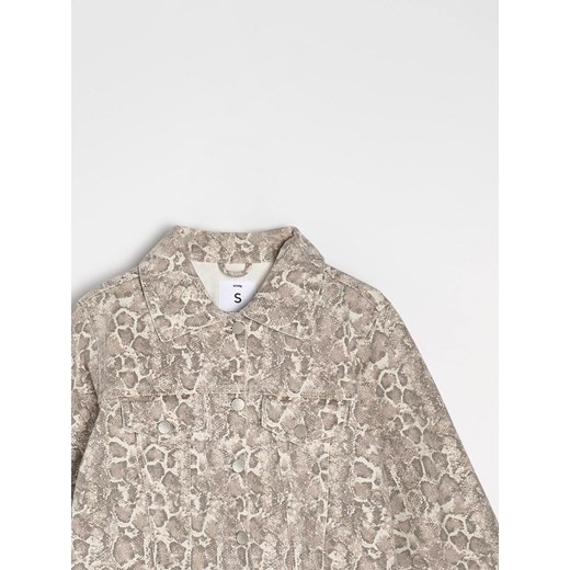 Sinsay - Katana jeansowa boxy w wężowy wzór - beżowy Sinsay S Sinsay