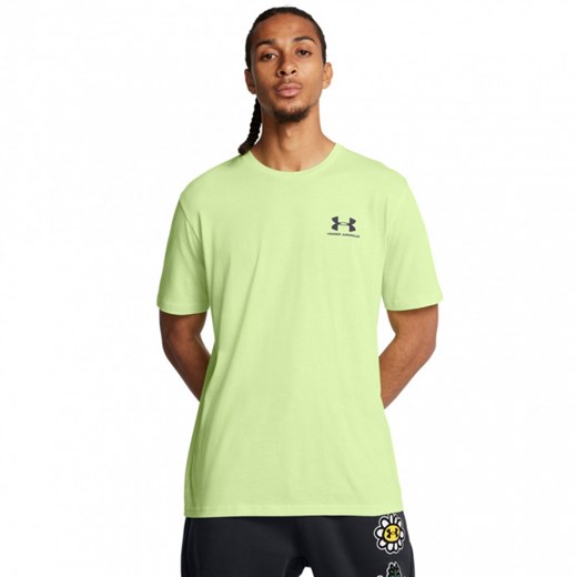 Męski t-shirt z nadrukiem Under Armour UA M Sportstyle LC SS - zielony ze sklepu Sportstylestory.com w kategorii T-shirty męskie - zdjęcie 179632937