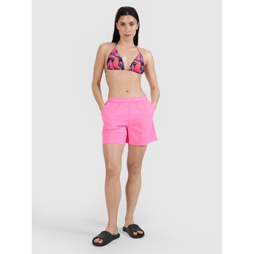 Damskie spodenki plażowe 4F 4FWSS25UBDSF129 - różowe ze sklepu Sportstylestory.com w kategorii Szorty - zdjęcie 179633027