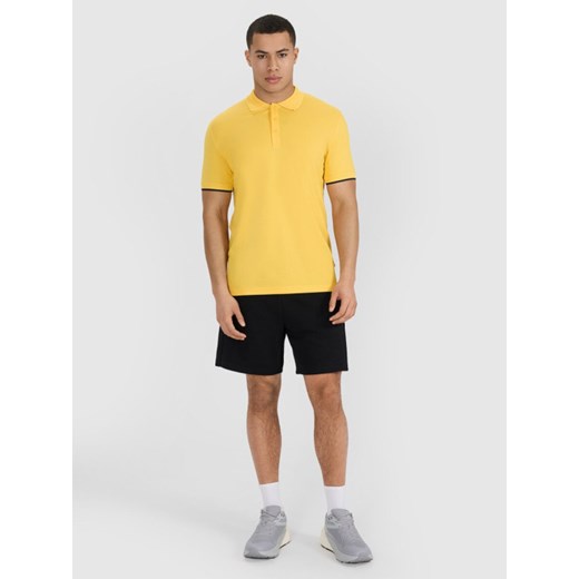 Męska koszulka polo 4F 4FRSS25TPTSM633 - żółta ze sklepu Sportstylestory.com w kategorii T-shirty męskie - zdjęcie 179633137