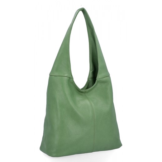Hernan shopper bag zielona ze skóry ekologicznej duża matowa 
