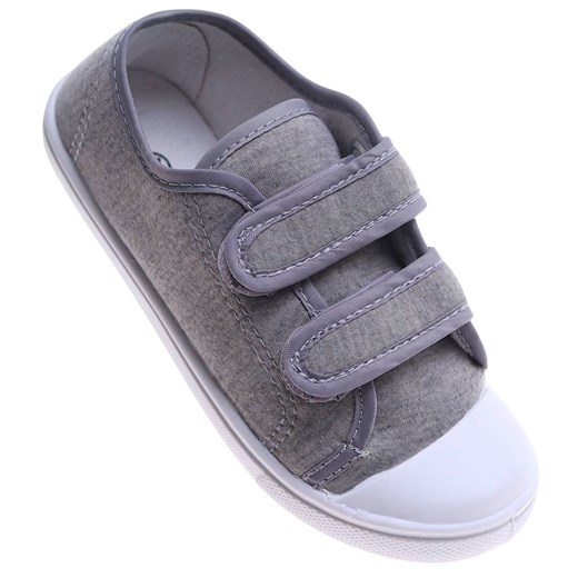 Szare bawełniane tenisówki dziecięce na rzepy /G7-1 17549 Mx05-5/ ze sklepu Pantofelek24.pl w kategorii Trampki dziecięce - zdjęcie 179635356