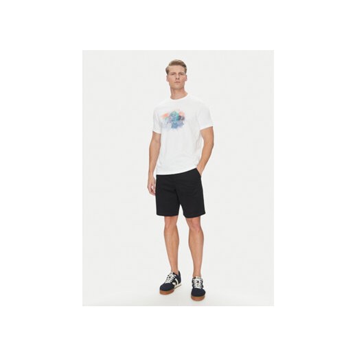 T-shirt męski biały Paul&shark w nadruki