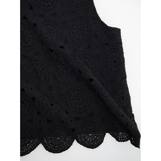 Reserved - Kroszetowy top z bawełny - czarny Reserved S Reserved