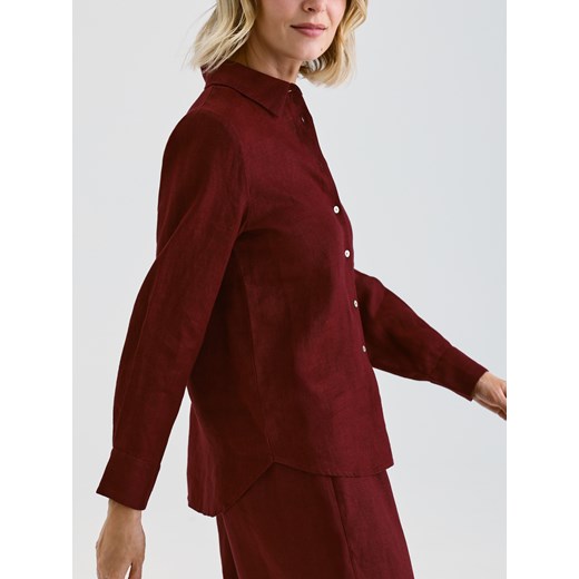Reserved - Lniana koszula - bordowy Reserved S Reserved