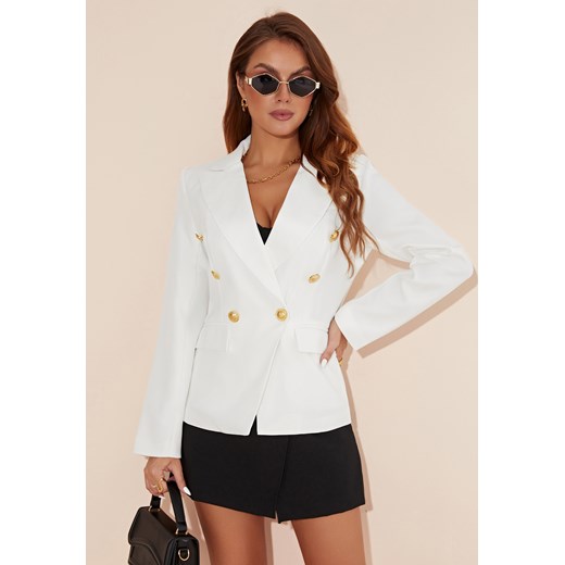 Marynarka z efektownymi guzikami i kieszeniami ze sklepu Jacinshop w kategorii Marynarki damskie - zdjęcie 179645377