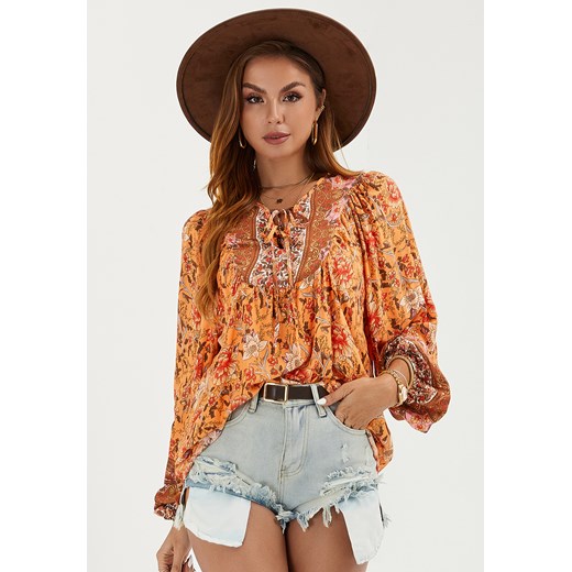 Bluzka z długimi rękawami w stylu boho ze sklepu Jacinshop w kategorii Bluzki damskie - zdjęcie 179645758