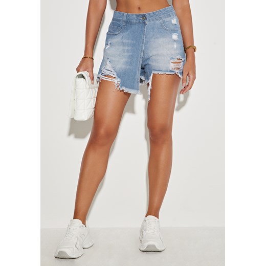 Spodnie szorty jeansowe z przetarciami ze sklepu Jacinshop w kategorii Szorty - zdjęcie 179646248