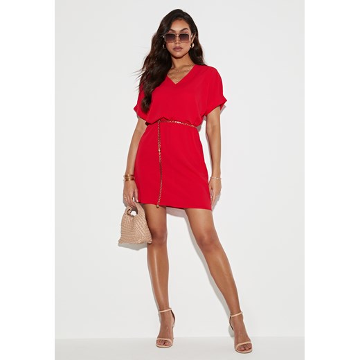 Sukienka z krótkim rękawem i dekoltem V-neck ze sklepu Jacinshop w kategorii Sukienki - zdjęcie 179646576