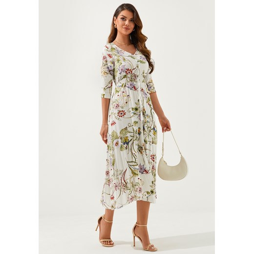 Sukienka z krótkim rękawem i dekoltem V-neck ze sklepu Jacinshop w kategorii Sukienki - zdjęcie 179646578