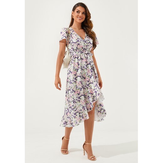 Sukienka z krótkim rękawem i dekoltem V-neck ze sklepu Jacinshop w kategorii Sukienki - zdjęcie 179646618