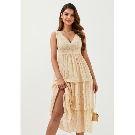 Sukienka na szerokich ramiączkach z dekoltem V-neck ze sklepu Jacinshop w kategorii Sukienki - zdjęcie 179646895