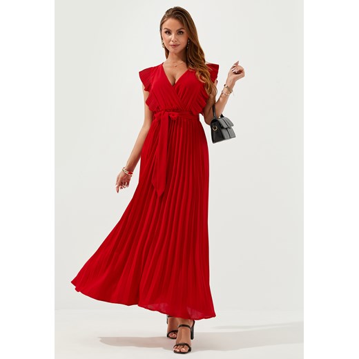 Sukienka na szerokich ramiączkach z dekoltem V-neck ze sklepu Jacinshop w kategorii Sukienki - zdjęcie 179646898