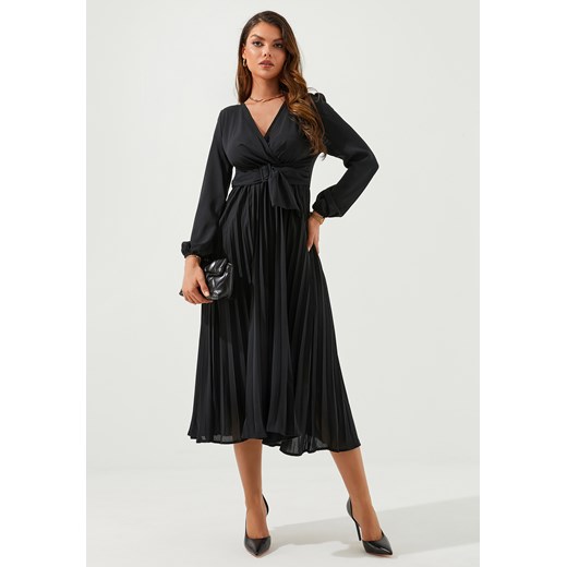 Sukienka z długim rękawem elegancka rozkloszowana ze sklepu Jacinshop w kategorii Sukienki - zdjęcie 179646968