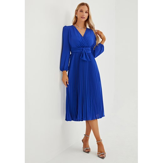Sukienka z długim rękawem elegancka rozkloszowana ze sklepu Jacinshop w kategorii Sukienki - zdjęcie 179646969