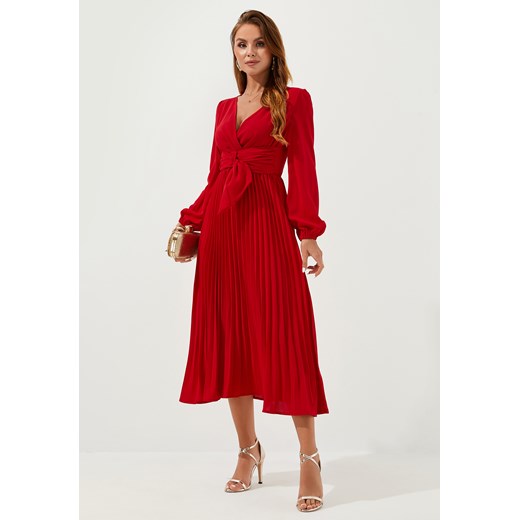 Sukienka z długim rękawem elegancka rozkloszowana ze sklepu Jacinshop w kategorii Sukienki - zdjęcie 179646985