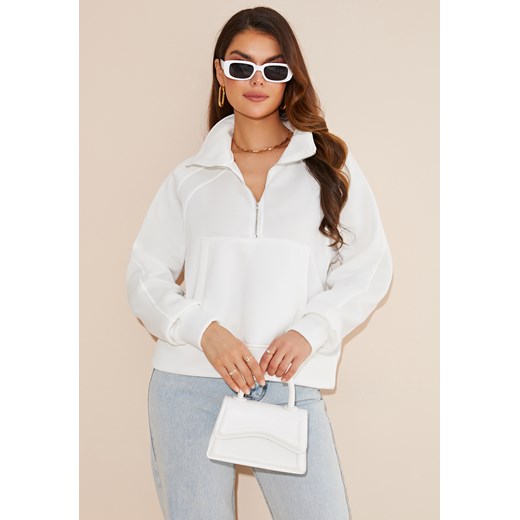 Bluza kangurka z wysokim kołnierzem na zamek ze sklepu Jacinshop w kategorii Bluzy damskie - zdjęcie 179647566