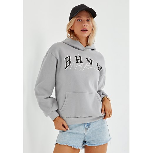 Bluza kangurka z napisami ze sklepu Jacinshop w kategorii Bluzy damskie - zdjęcie 179647575
