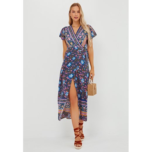 Sukienka maxi z krótkim rękawem w stylu boho ze sklepu Jacinshop w kategorii Sukienki - zdjęcie 179648565