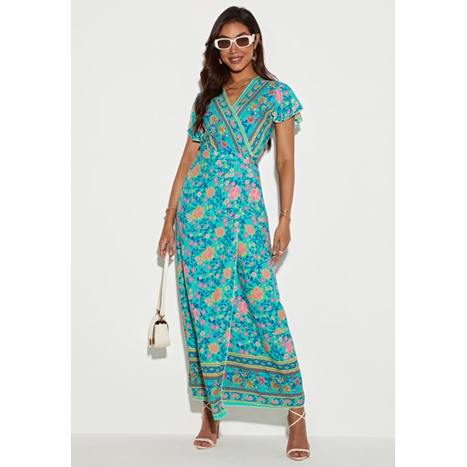 Sukienka maxi z krótkim rękawem w stylu boho ze sklepu Jacinshop w kategorii Sukienki - zdjęcie 179648579