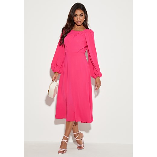 Sukienka z długimi bufiastymi rękawami midi Jacinshop 2XL Jacinshop