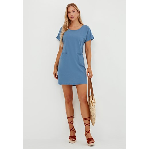 Sukienka mini oversize z krótkim rękawem ze sklepu Jacinshop w kategorii Sukienki - zdjęcie 179649739
