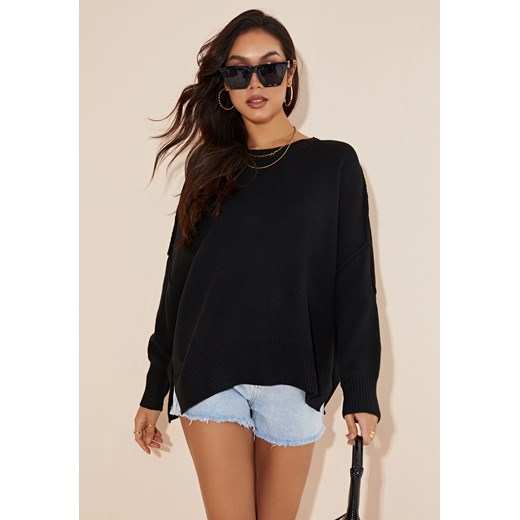 Bluza z długim szerokim rękawem i luźnym dekoltem ze sklepu Jacinshop w kategorii Bluzy damskie - zdjęcie 179650887