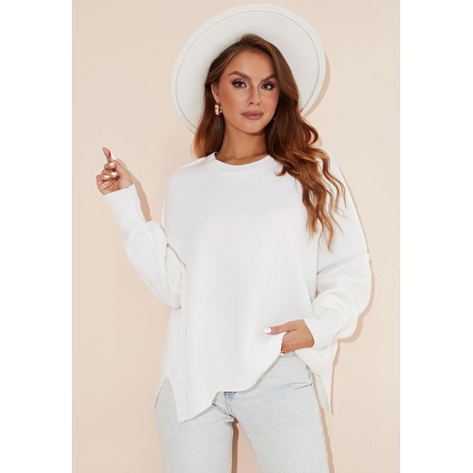 Bluza z długim szerokim rękawem i luźnym dekoltem ze sklepu Jacinshop w kategorii Bluzki damskie - zdjęcie 179650889