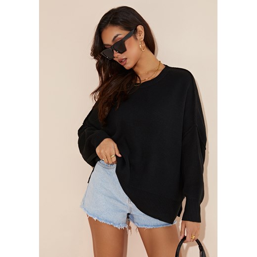 Bluza z długim szerokim rękawem i luźnym dekoltem ze sklepu Jacinshop w kategorii Bluzy damskie - zdjęcie 179650895