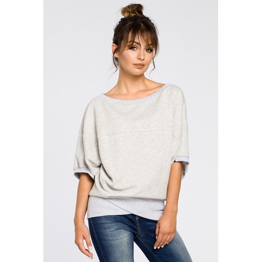 Bluza oversize z rękawami kimono - popielata ze sklepu Cudmoda w kategorii Bluzy damskie - zdjęcie 179651436