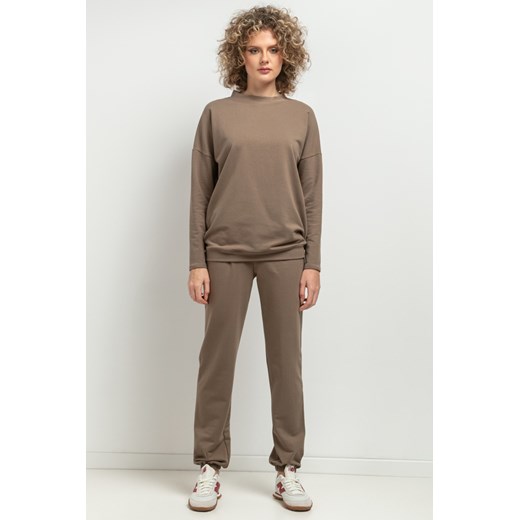 Prosta bluza dresowa - cappuccino ze sklepu Cudmoda w kategorii Bluzy damskie - zdjęcie 179651895