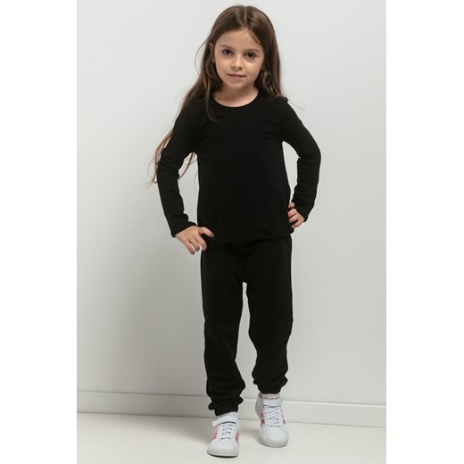 Prosta bluza ze stójką dla dziewczynki - czarna ze sklepu Cudmoda w kategorii Bluzy dziewczęce - zdjęcie 179651976