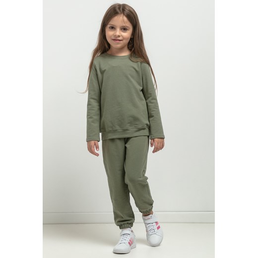Prosta bluza ze stójką dla dziewczynki - zielona ze sklepu Cudmoda w kategorii Bluzy dziewczęce - zdjęcie 179651977