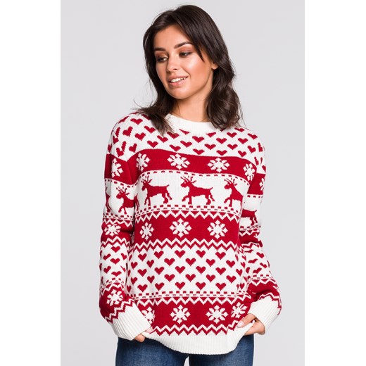 Sweter z motywem świątecznym - model 2 ze sklepu Cudmoda w kategorii Swetry damskie - zdjęcie 179653436