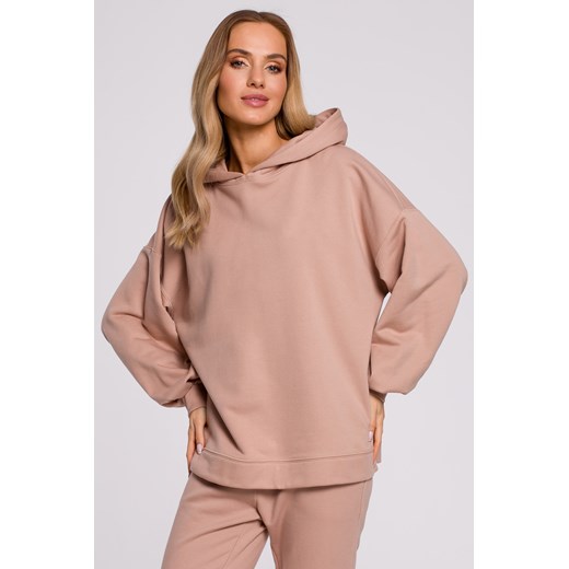 Bluza oversize z kapturem – mocca ze sklepu Cudmoda w kategorii Bluzy damskie - zdjęcie 179653966