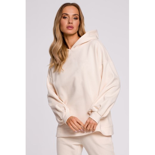 Bluza oversize z kapturem – waniliowa ze sklepu Cudmoda w kategorii Bluzy damskie - zdjęcie 179653967