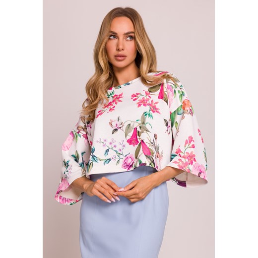 Krótka bluza z nadrukiem - model 2 ze sklepu Cudmoda w kategorii Bluzy damskie - zdjęcie 179654725