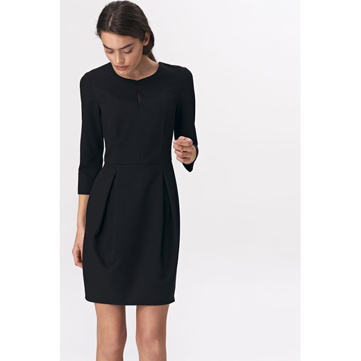 Sukienka mini tulipan z rękawem 3/4 - czarna ze sklepu Cudmoda w kategorii Sukienki - zdjęcie 179655369