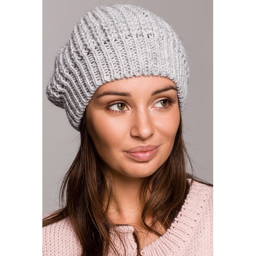 Stylowy ciepły beret - szary ze sklepu Cudmoda w kategorii Czapki zimowe damskie - zdjęcie 179656089