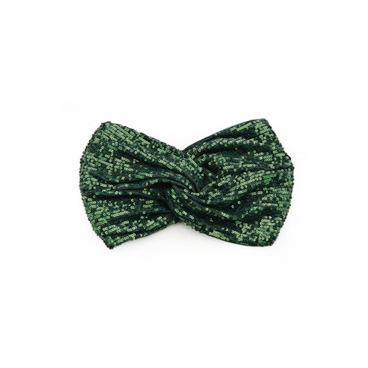 Opaska bandana na głowę - zielona-cekiny ze sklepu Cudmoda w kategorii Opaski do włosów - zdjęcie 179656508