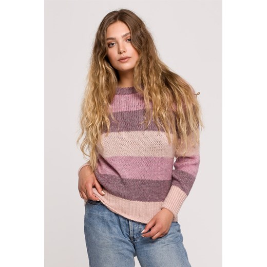 Sweter w pasy wielokolorowe - model 3 ze sklepu Cudmoda w kategorii Swetry damskie - zdjęcie 179657147