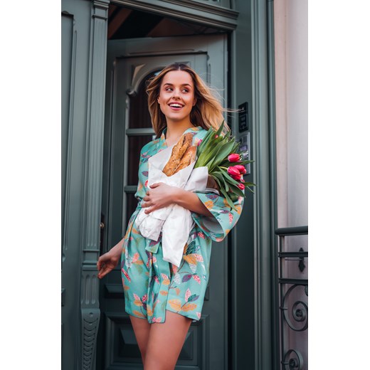 Szlafrok o kroju kimono - model 3 ze sklepu Cudmoda w kategorii Szlafroki damskie - zdjęcie 179657848