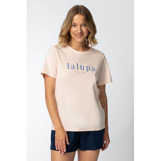 T-shirt z nadrukiem z przodu - brzoskwiniowy ze sklepu Cudmoda w kategorii Piżamy damskie - zdjęcie 179658096
