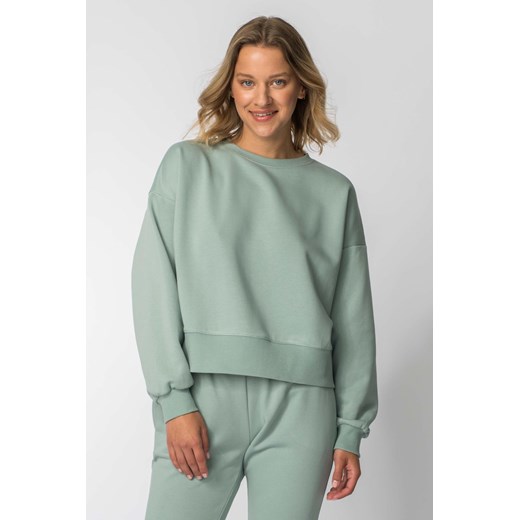 Bluza dresowa ze ściągaczami - miętowa ze sklepu Cudmoda w kategorii Bluzy damskie - zdjęcie 179658108