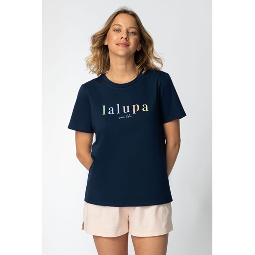 T-shirt z nadrukiem z przodu - granatowy ze sklepu Cudmoda w kategorii Piżamy damskie - zdjęcie 179658117