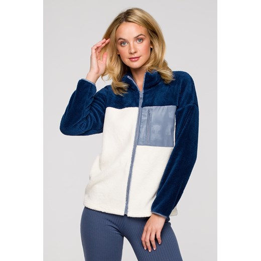 Pluszowa bluza z zamkiem - model 4 ze sklepu Cudmoda w kategorii Bluzy damskie - zdjęcie 179658567