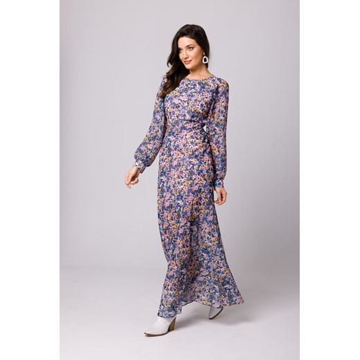 Sukienka maxi w kwiaty z odkrytymi plecami - model 2 ze sklepu Cudmoda w kategorii Sukienki - zdjęcie 179659148