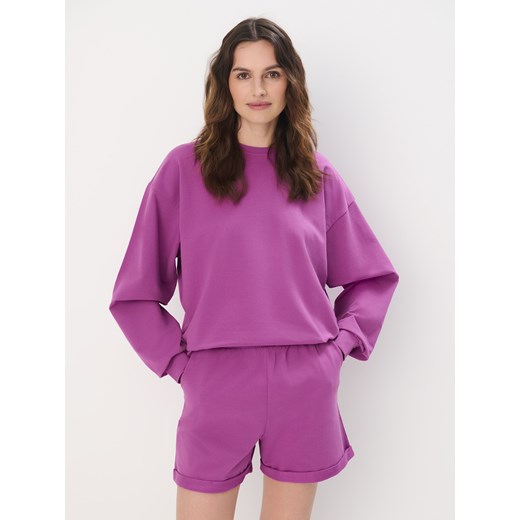 Mohito - Fuksjowa bluza z bawełną - fuksjowy ze sklepu Mohito w kategorii Bluzy damskie - zdjęcie 179660269