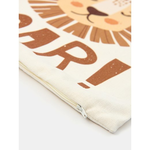 Sinsay - Poszewka na poduszkę z motywem lwa - kremowy Sinsay One Size Sinsay